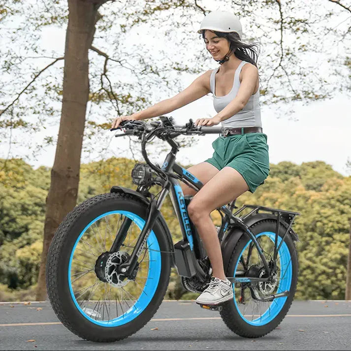 RIDZOX 26” Dual-Motor Fat Tire E-Bike